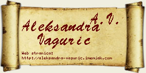 Aleksandra Vagurić vizit kartica